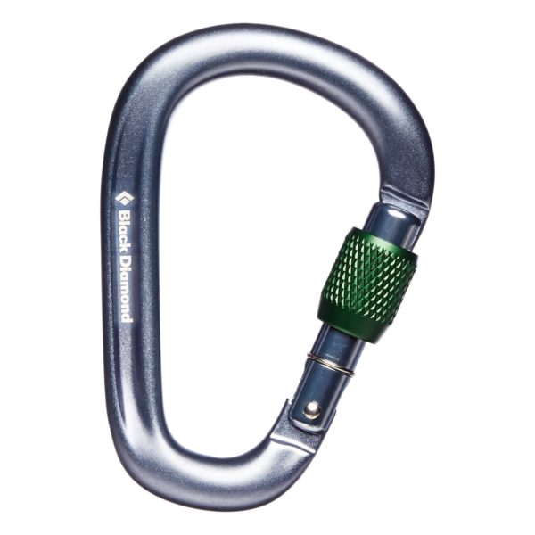 Gray Black Diamond Pearlock Screwgate Carabiner